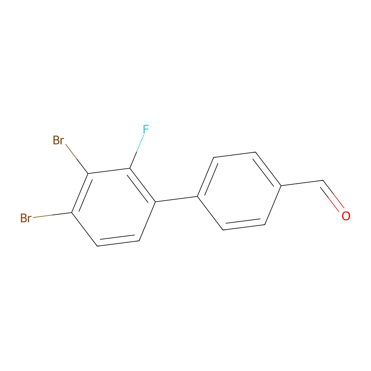 3',4'-Dibromo-2'-fluoro-[1,1'-biphenyl]-4-carbaldehyde molecular structure, CAS 2901065-18-5