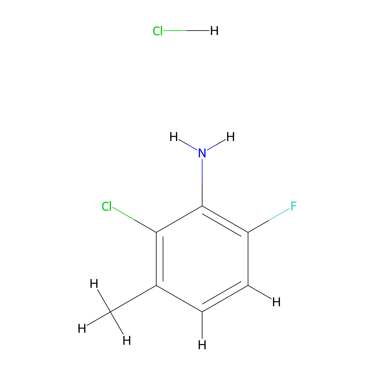 2-Chloro-6-fluoro-3-methylaniline hydrochloride molecular structure, CAS 2901065-22-1