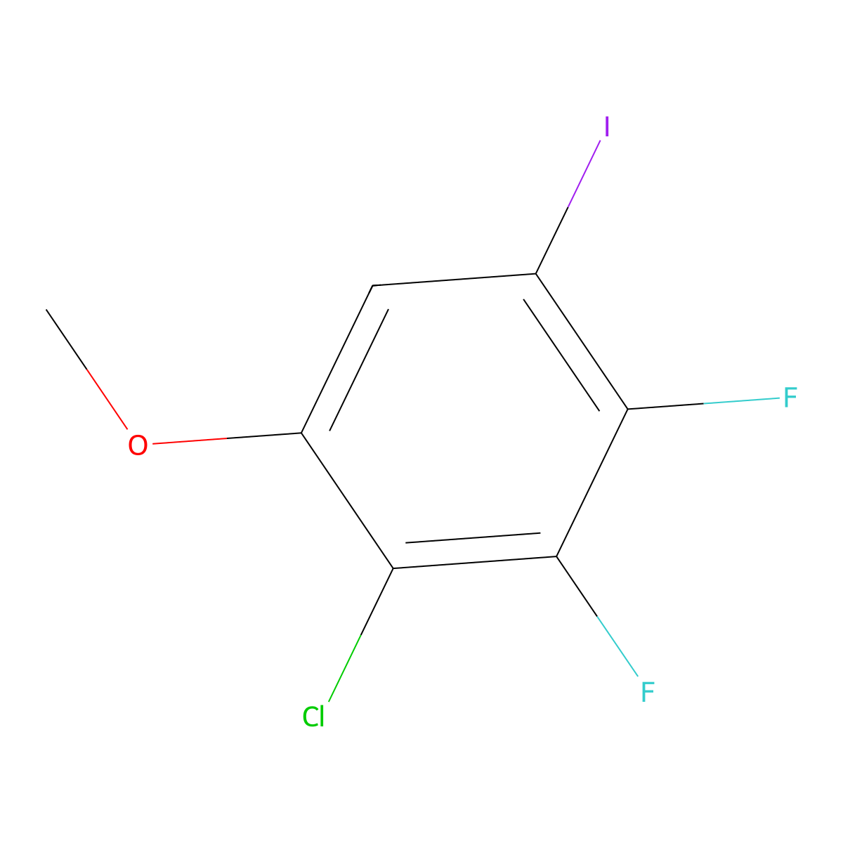 2-Chloro-3,4-difluoro-5-iodo-1-methoxybenzene molecular structure, CAS 2901065-25-4