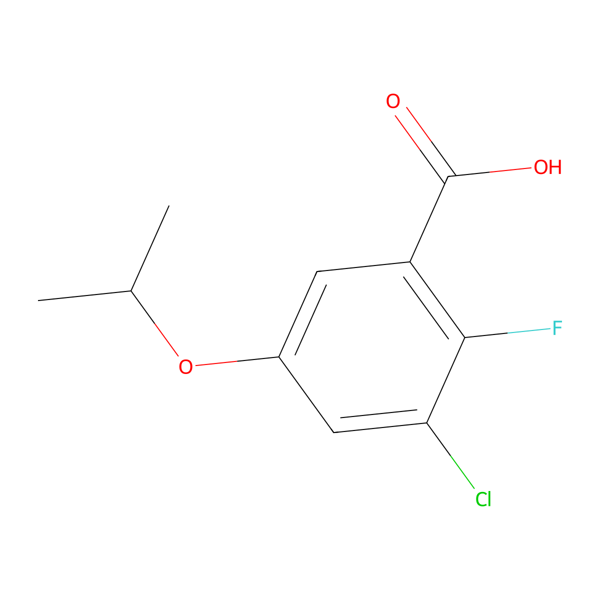3-Chloro-2-fluoro-5-isopropoxybenZoic acid molecular structure, CAS 2901065-27-6
