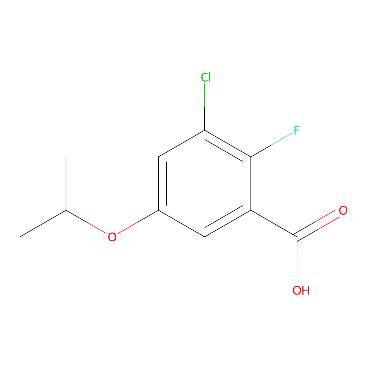 3-Chloro-2-fluoro-5-isopropoxybenZoic acid molecular structure, CAS 2901065-27-6