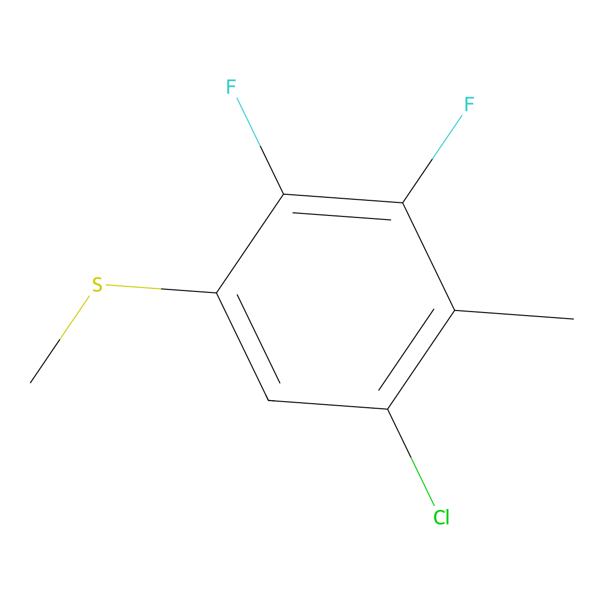 (5-Chloro-2,3-difluoro-4-methylphenyl)(methyl)sulfane molecular structure, CAS 2901065-29-8