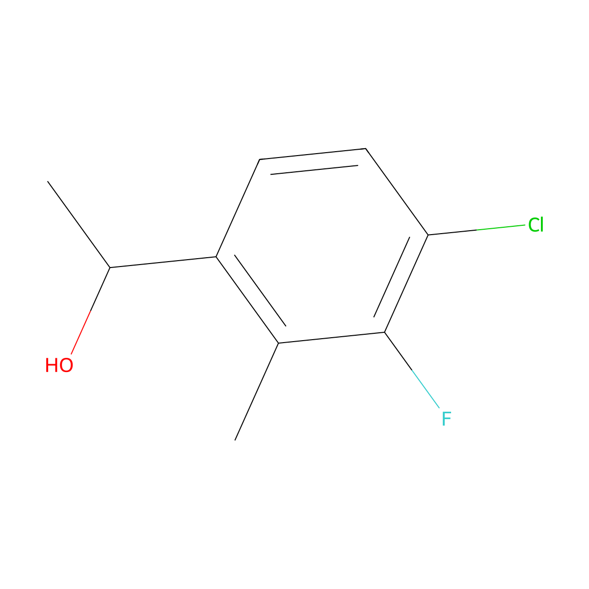 1-(4-Chloro-3-fluoro-2-methylphenyl)ethanol molecular structure, CAS 2901065-32-3