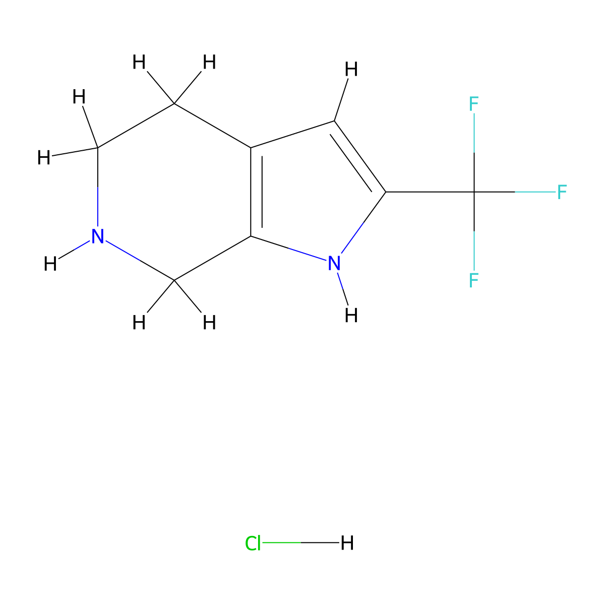 2-(trifluoromethyl)-1H,4H,5H,6H,7H-pyrrolo[2,3-c]pyridine hydrochloride molecular structure, CAS 2901065-33-4