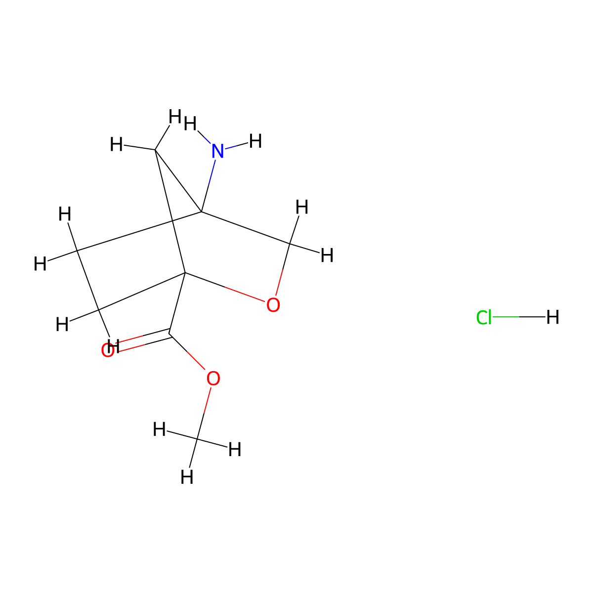 Methyl 4-amino-2-oxabicyclo[2.2.1]heptane-1-carboxylate hydrochloride molecular structure, CAS 2901065-36-7