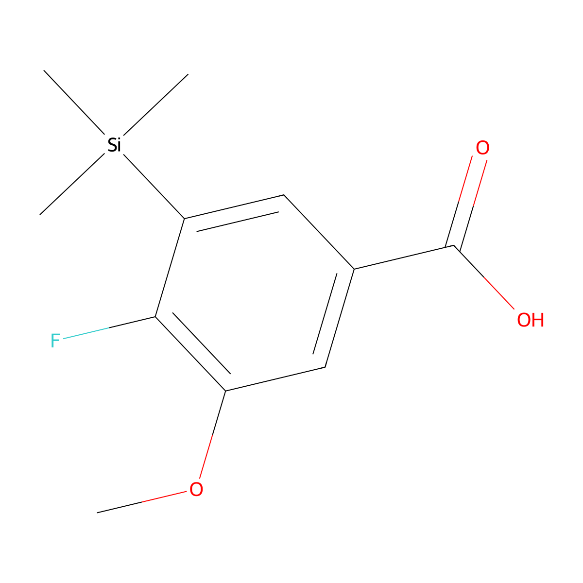 4-Fluoro-3-methoxy-5-(trimethylsilyl)benZoic acid molecular structure, CAS 2901065-37-8