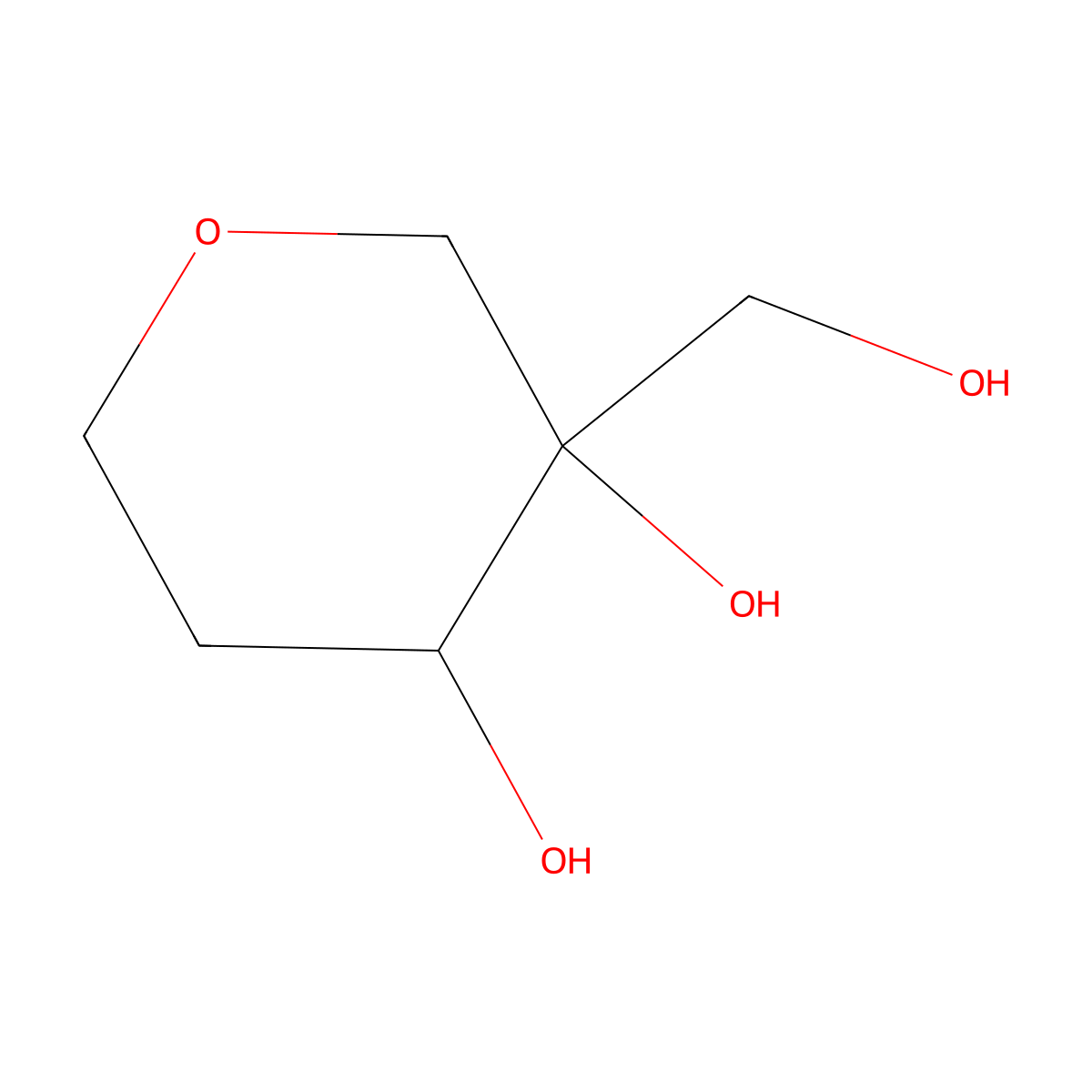 3-(Hydroxymethyl)oxane-3,4-diol molecular structure, CAS 2901065-41-4