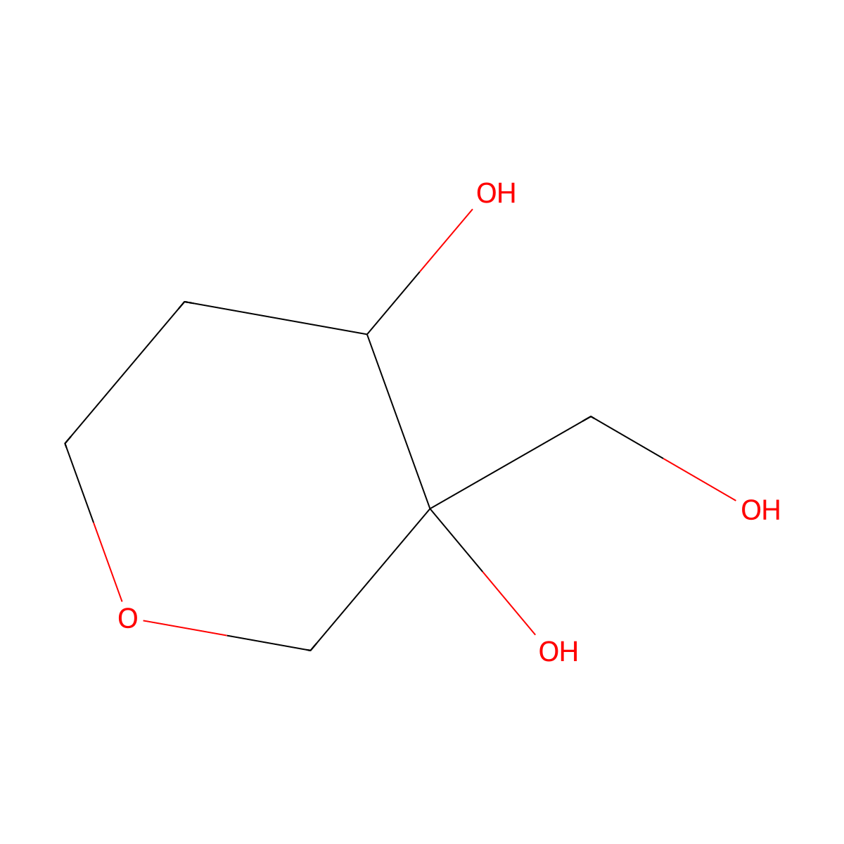 3-(Hydroxymethyl)oxane-3,4-diol molecular structure, CAS 2901065-41-4