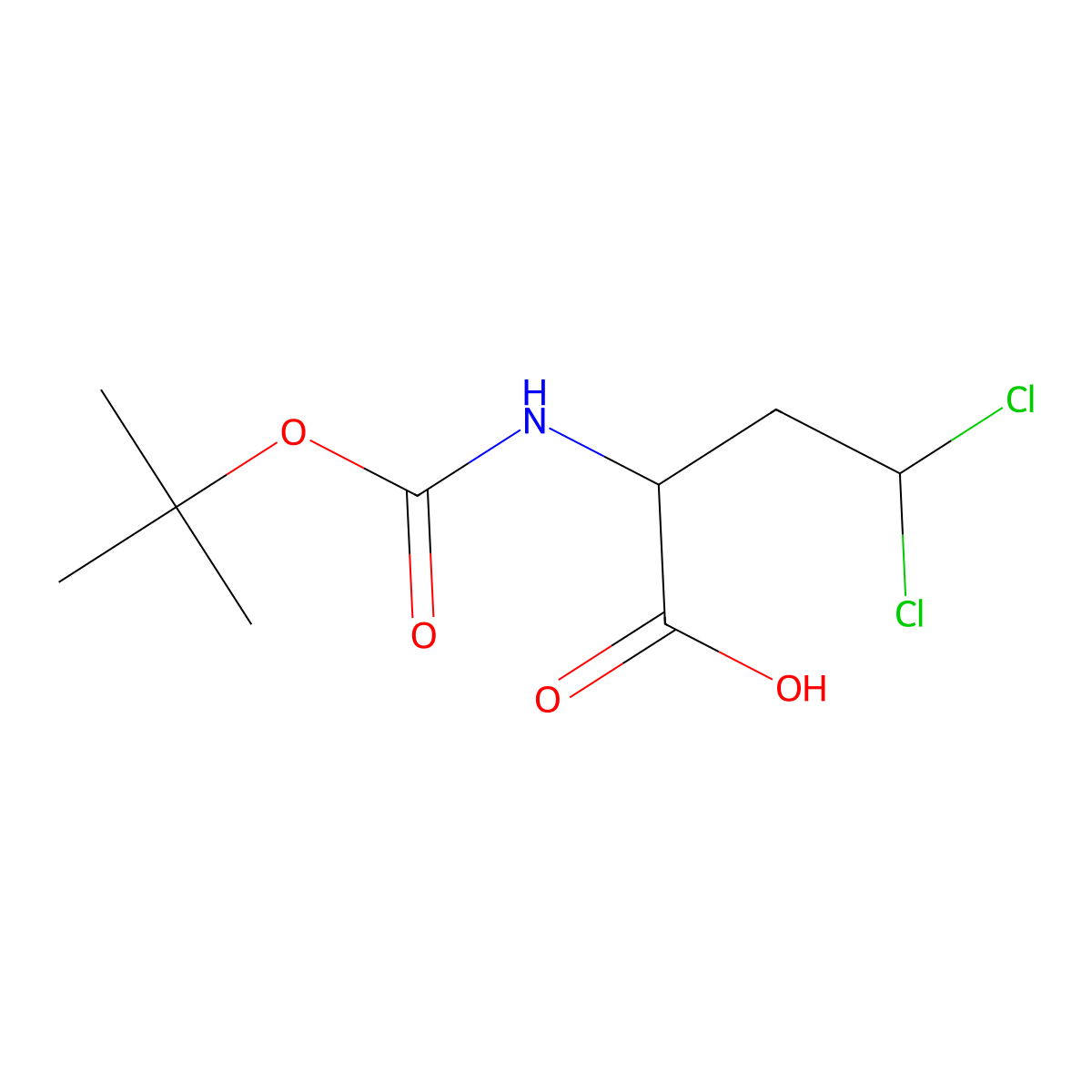 2-{[(Tert-butoxy)carbonyl]amino}-4,4-dichlorobutanoic acid molecular structure, CAS 2901065-52-7