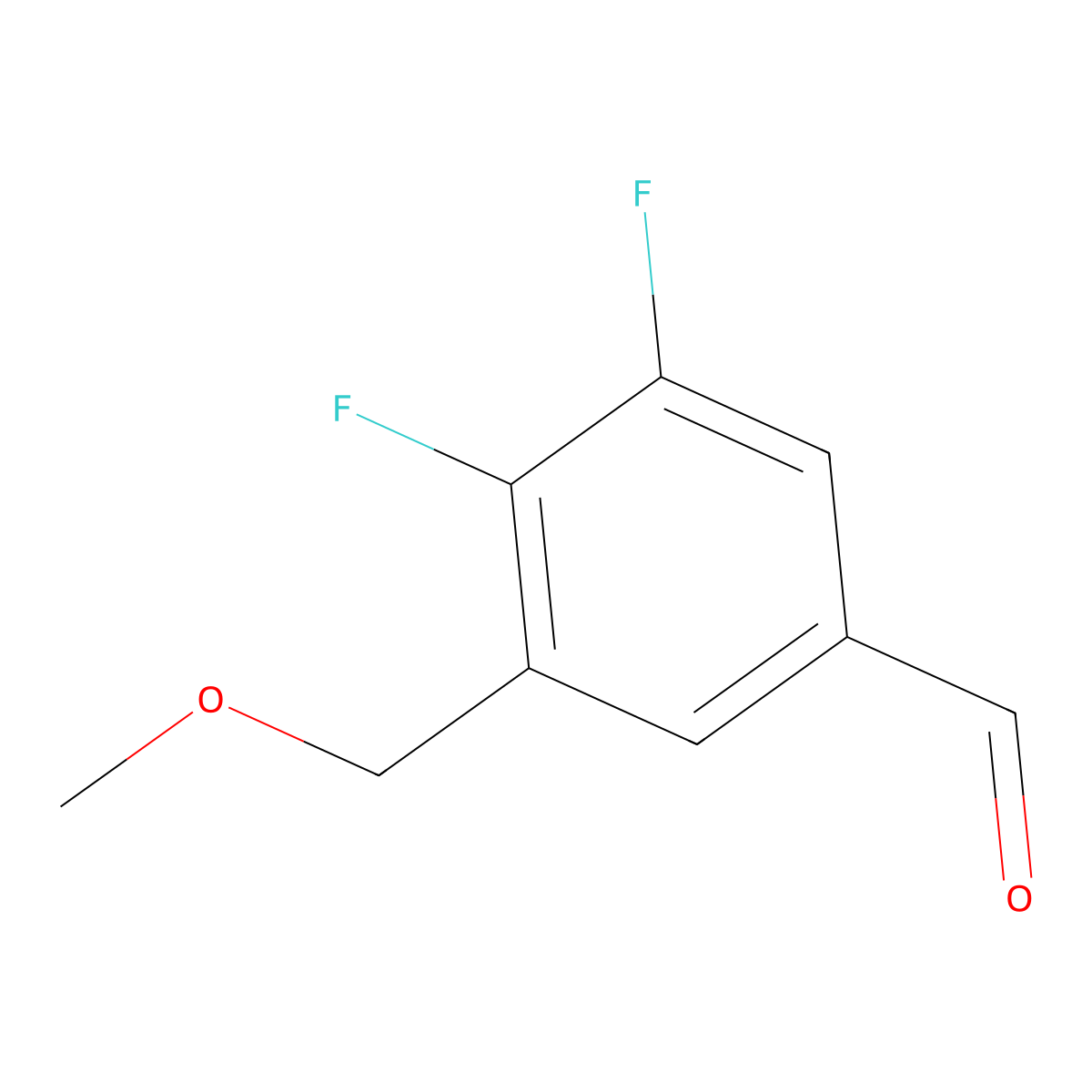3,4-Difluoro-5-(methoxymethyl)benzaldehyde molecular structure, CAS 2901065-58-3