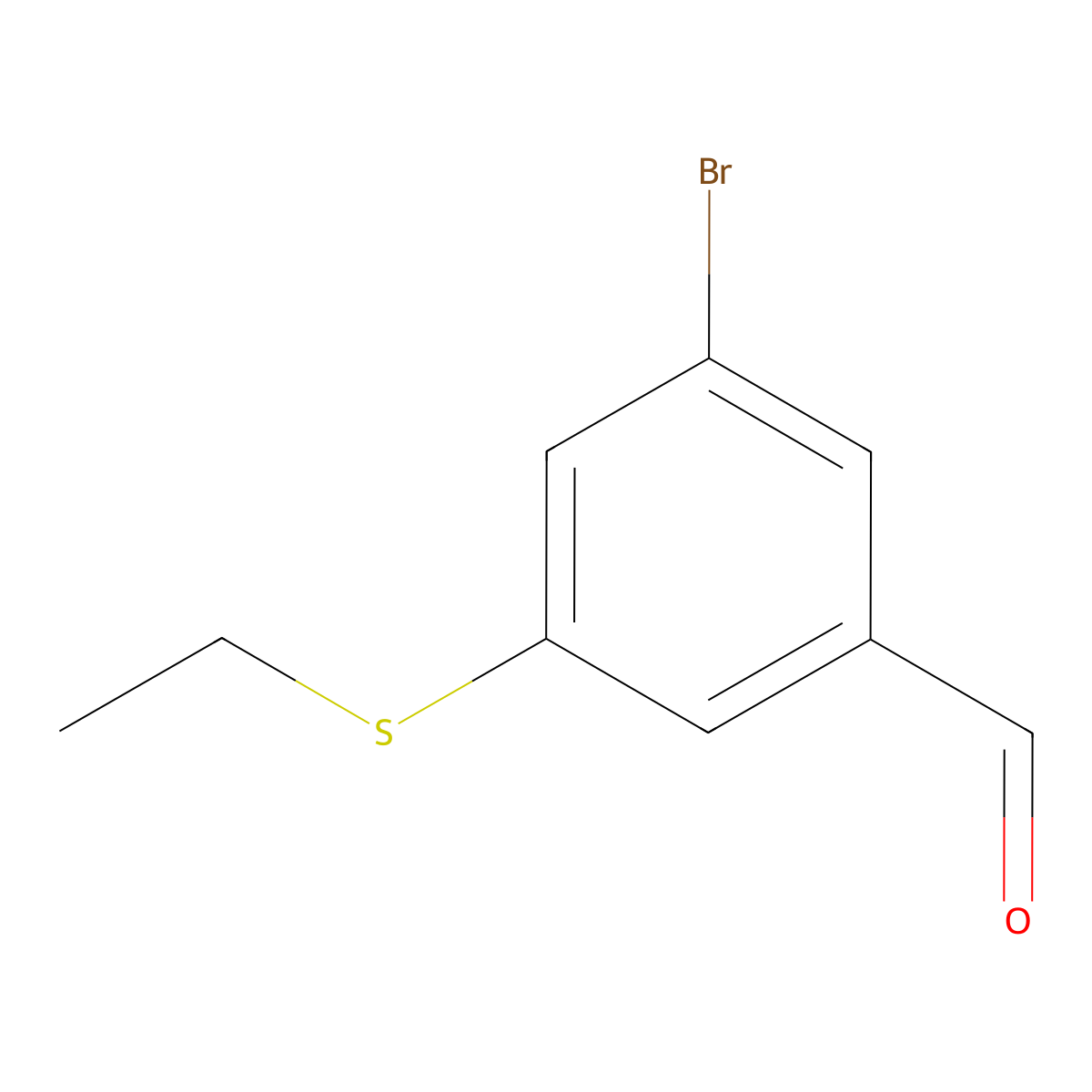 3-Bromo-5-(ethylthio)benzaldehyde molecular structure, CAS 2901065-59-4