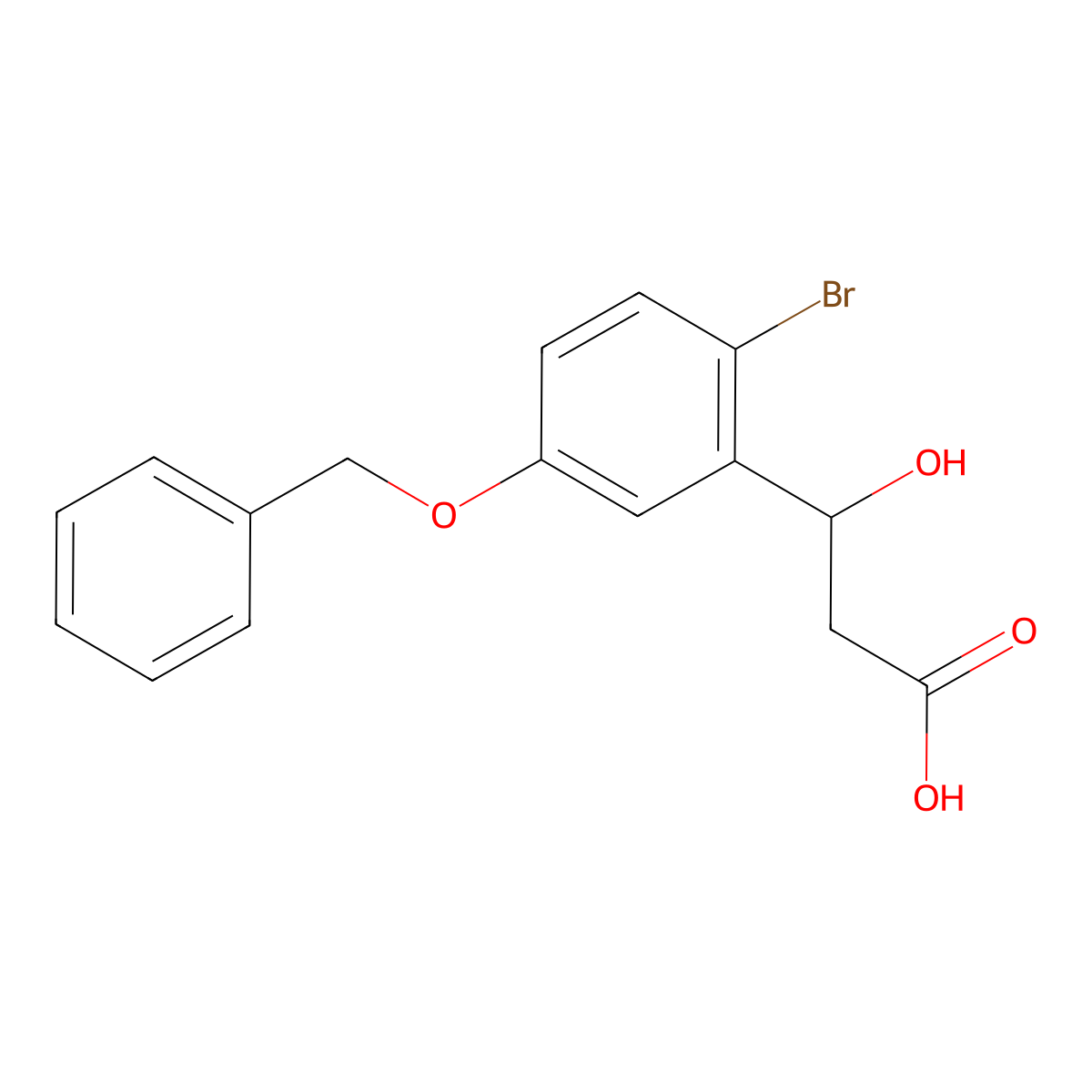 3-(5-(BenZyloxy)-2-bromophenyl)-3-hydroxypropanoic acid molecular structure, CAS 2901065-60-7