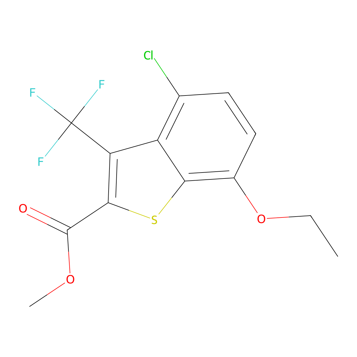 Methyl 4-chloro-7-ethoxy-3-(trifluoromethyl)benzo[b]thiophene-2-carboxylate molecular structure, CAS 2901065-61-8