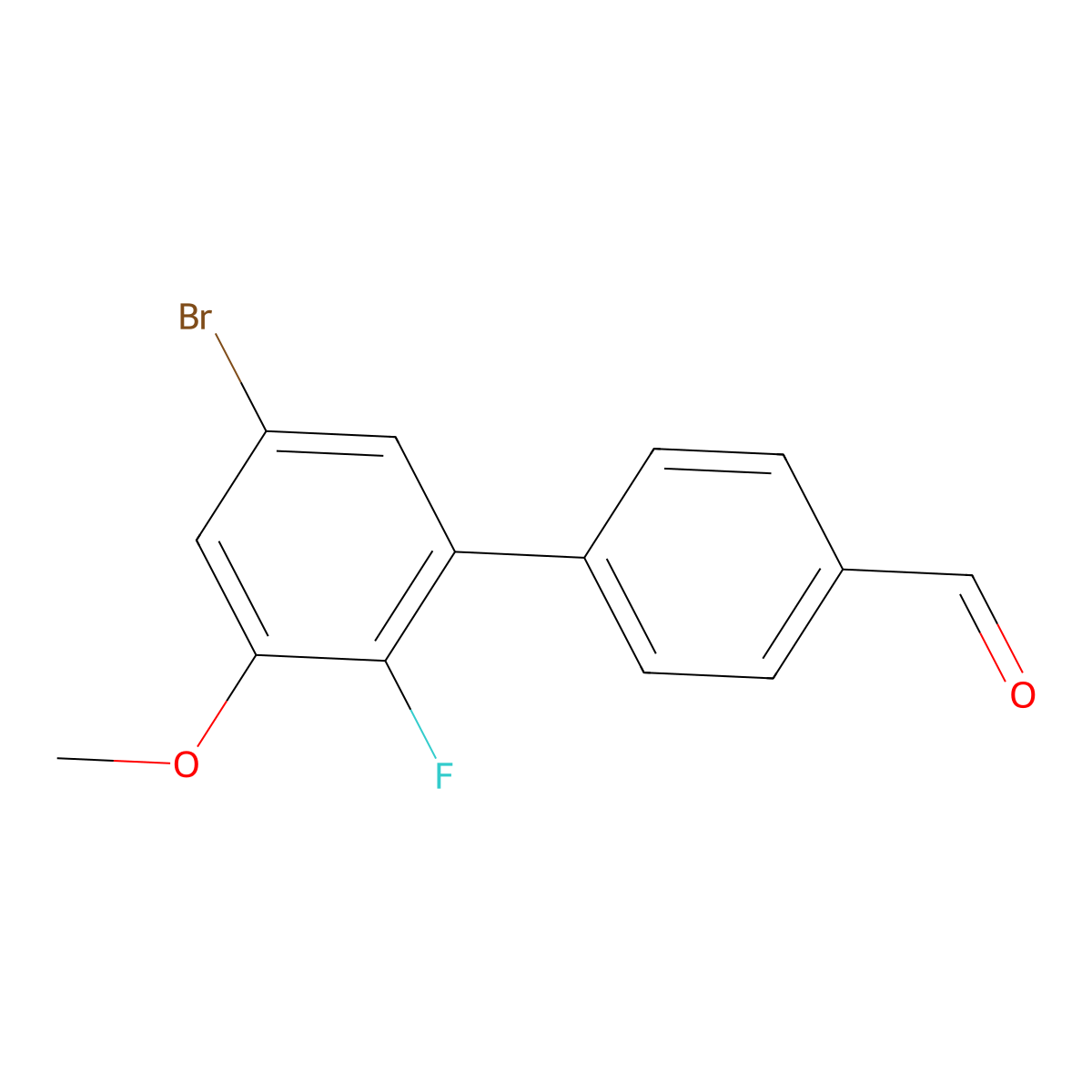 5'-Bromo-2'-fluoro-3'-methoxy-[1,1'-biphenyl]-4-carbaldehyde molecular structure, CAS 2901065-62-9