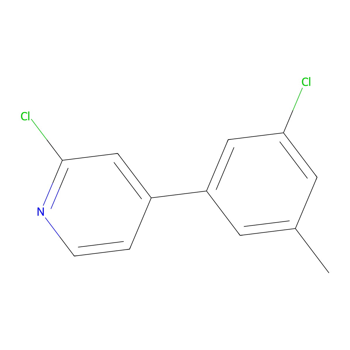 2-Chloro-4-(3-chloro-5-methylphenyl)pyridine molecular structure, CAS 2901065-64-1
