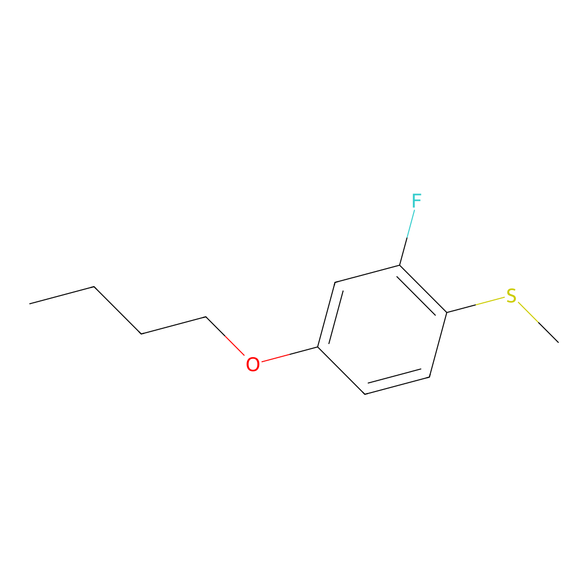 (4-Butoxy-2-fluorophenyl)(methyl)sulfane molecular structure, CAS 2901065-65-2