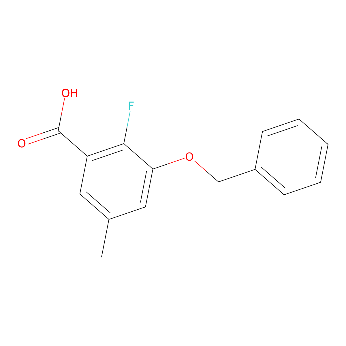 3-(BenZyloxy)-2-fluoro-5-methylbenZoic acid molecular structure, CAS 2901065-67-4