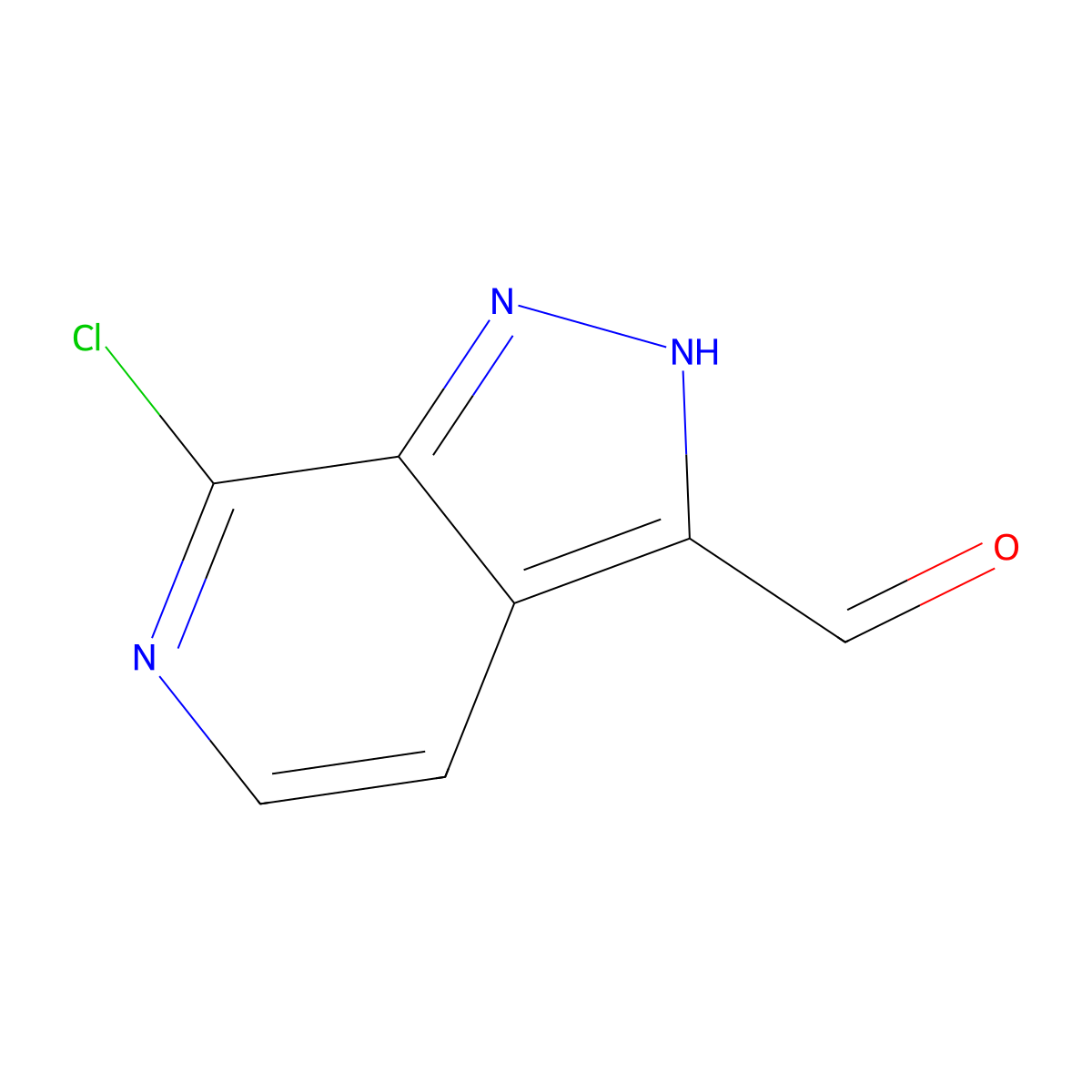 7-chloro-1H-pyrazolo[3,4-c]pyridine-3-carbaldehyde molecular structure, CAS 2901065-69-6