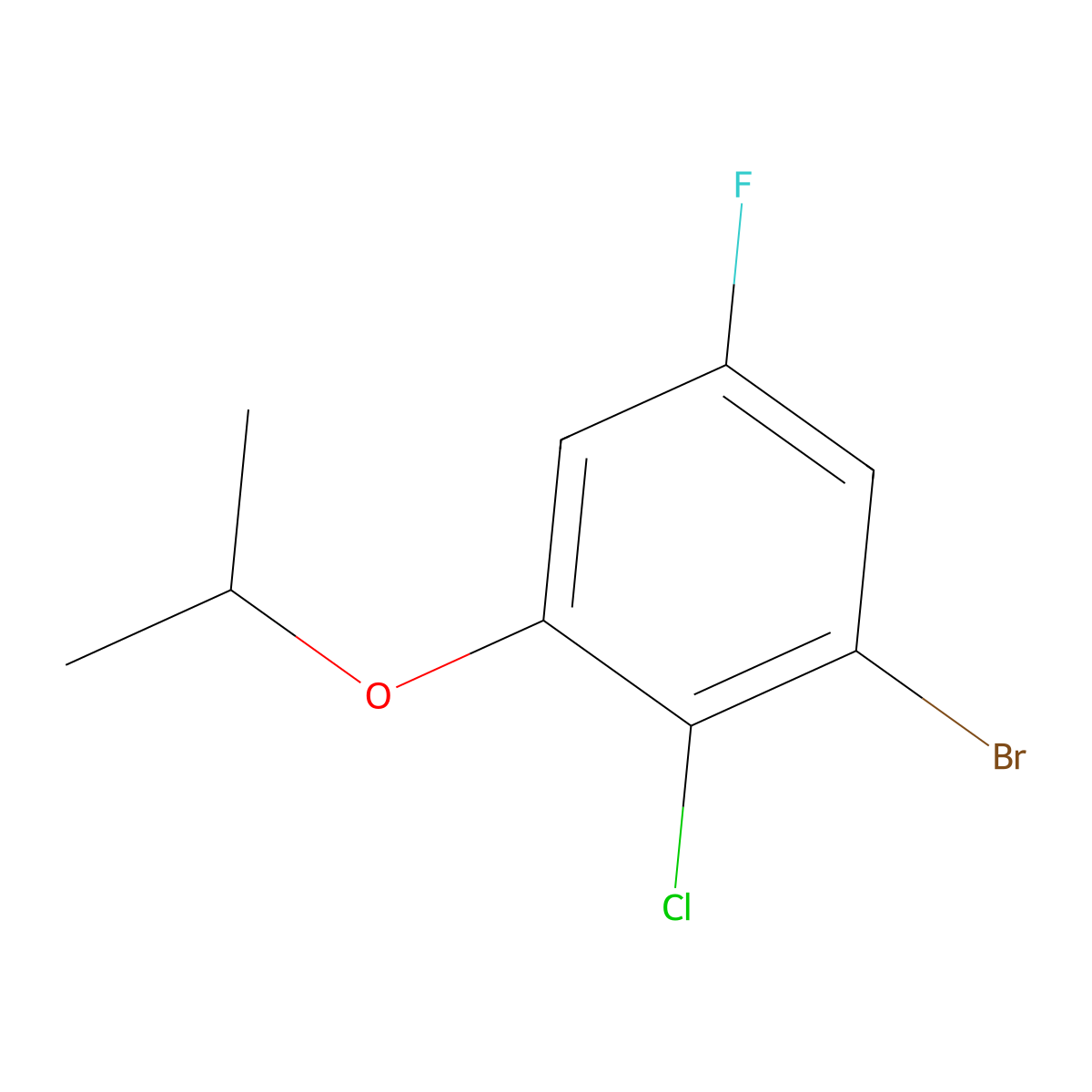1-Bromo-2-chloro-5-fluoro-3-isopropoxybenZene molecular structure, CAS 2901065-71-0