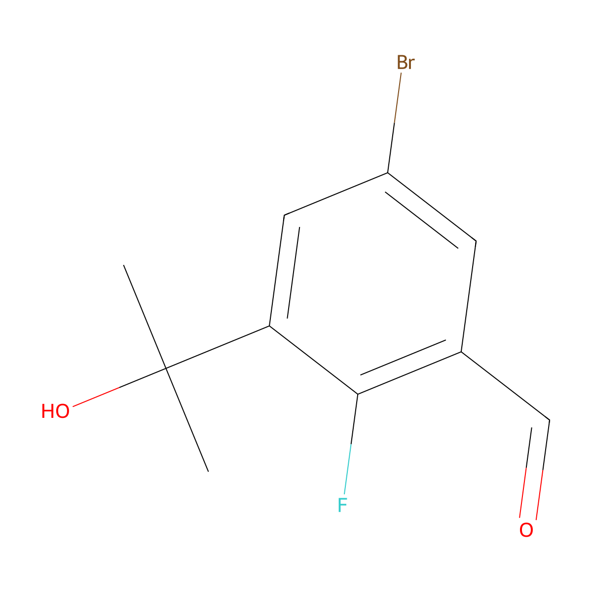 5-Bromo-2-fluoro-3-(2-hydroxypropan-2-yl)benZaldehyde molecular structure, CAS 2901065-72-1