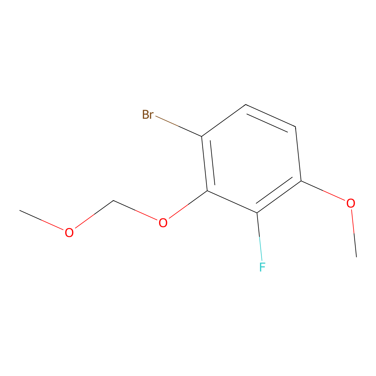 1-Bromo-3-fluoro-4-methoxy-2-(methoxymethoxy)benZene molecular structure, CAS 2901065-74-3