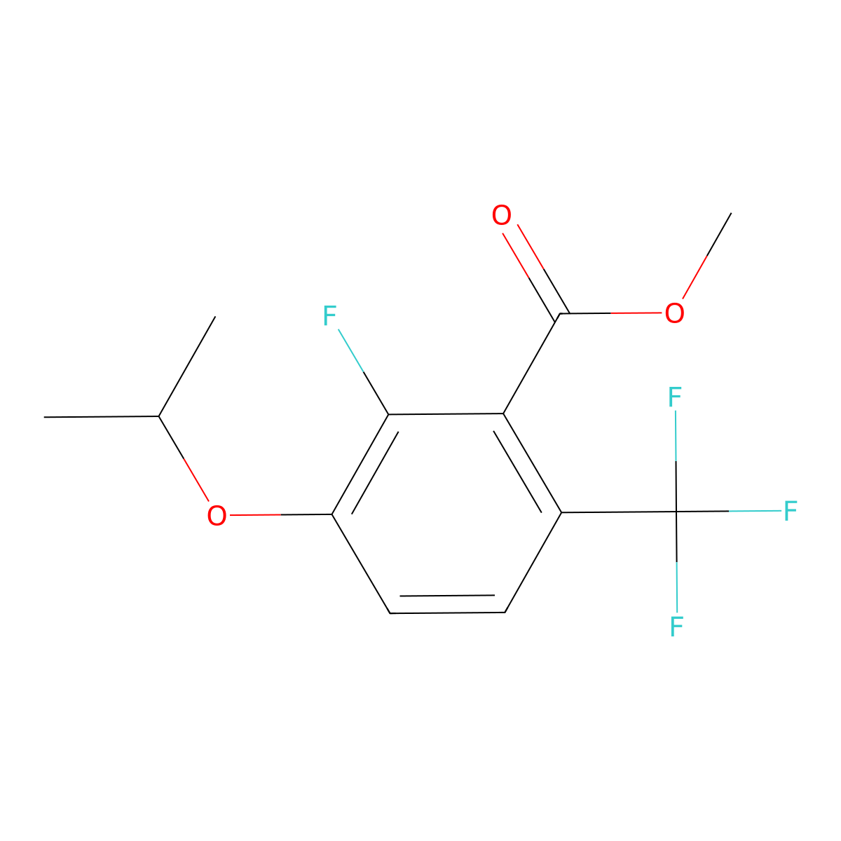 Methyl 2-fluoro-3-isopropoxy-6-(trifluoromethyl)benZoate molecular structure, CAS 2901065-78-7
