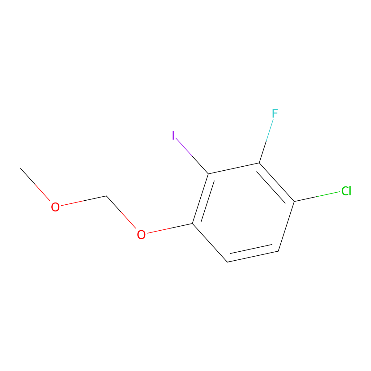 1-Chloro-2-fluoro-3-iodo-4-(methoxymethoxy)benZene molecular structure, CAS 2901065-82-3