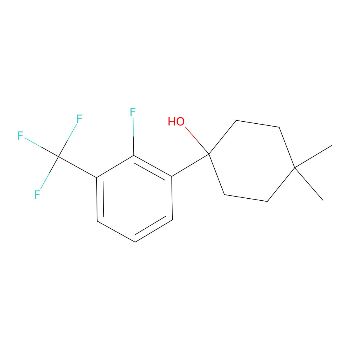 1-(2-Fluoro-3-(trifluoromethyl)phenyl)-4,4-dimethylcyclohexanol molecular structure, CAS 2901065-86-7