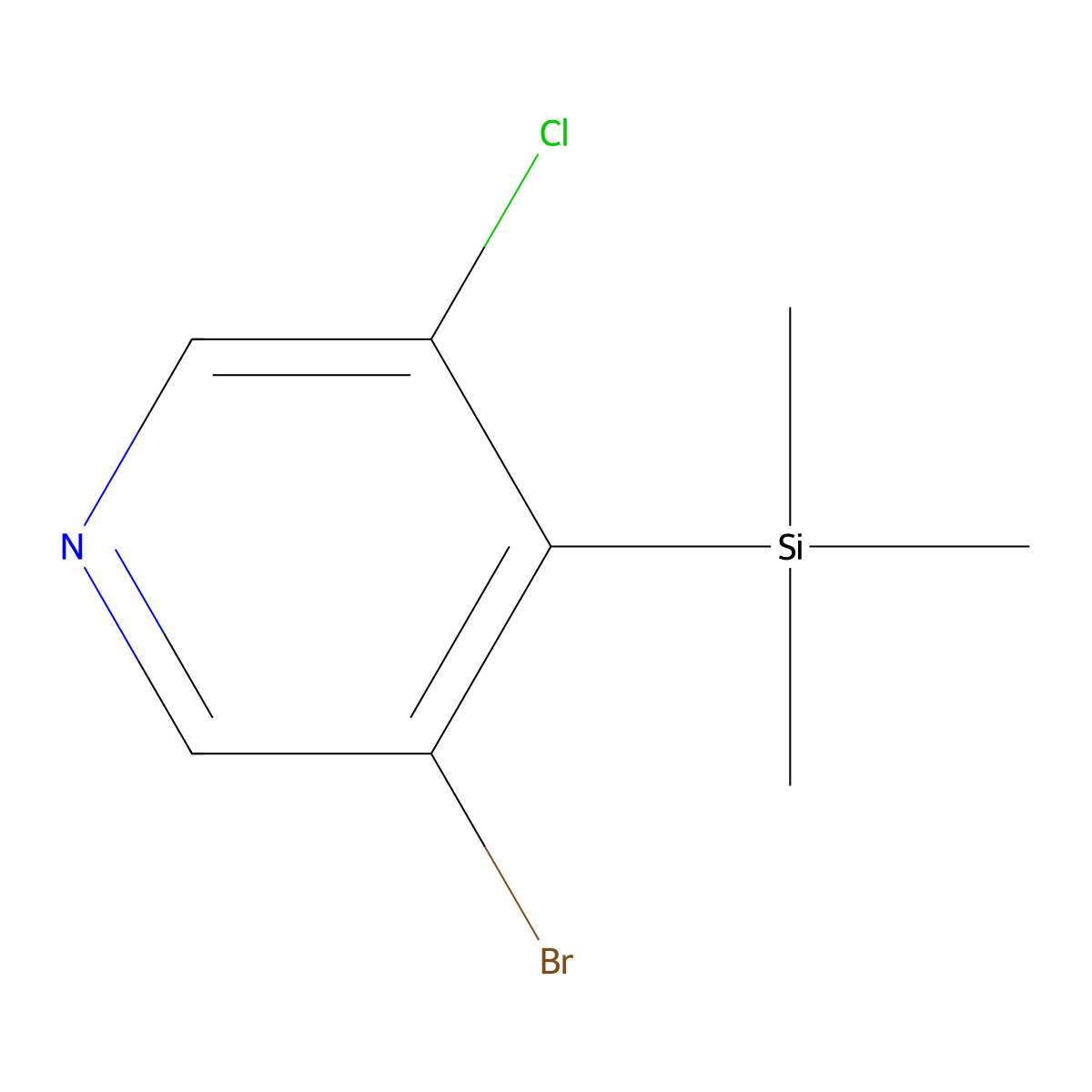 3-Bromo-5-chloro-4-(trimethylsilyl)pyridine molecular structure, CAS 2901065-87-8