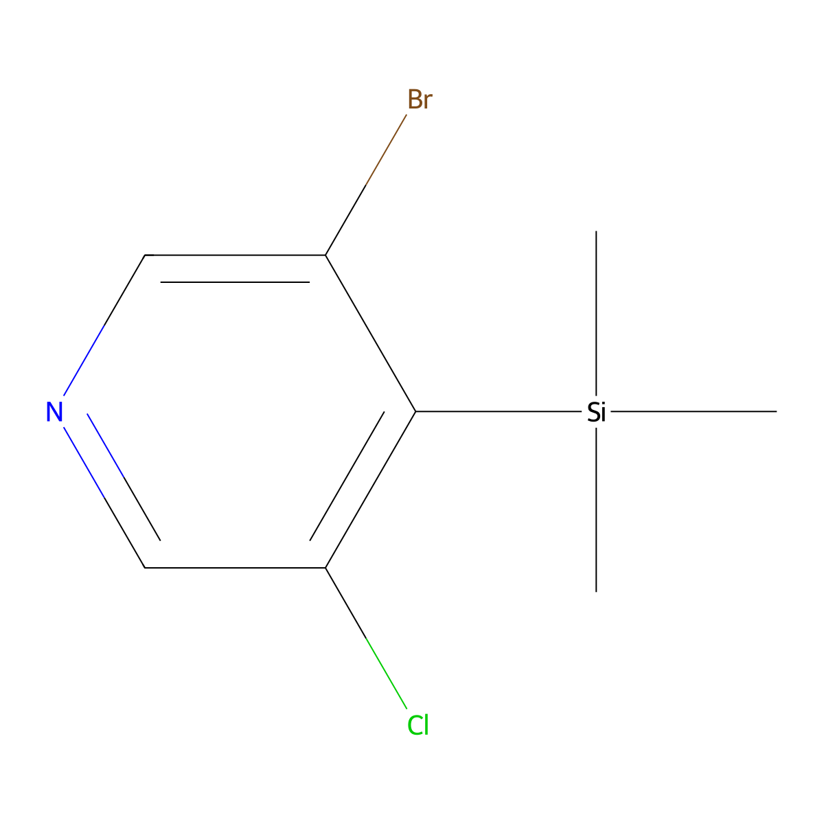 3-Bromo-5-chloro-4-(trimethylsilyl)pyridine molecular structure, CAS 2901065-87-8