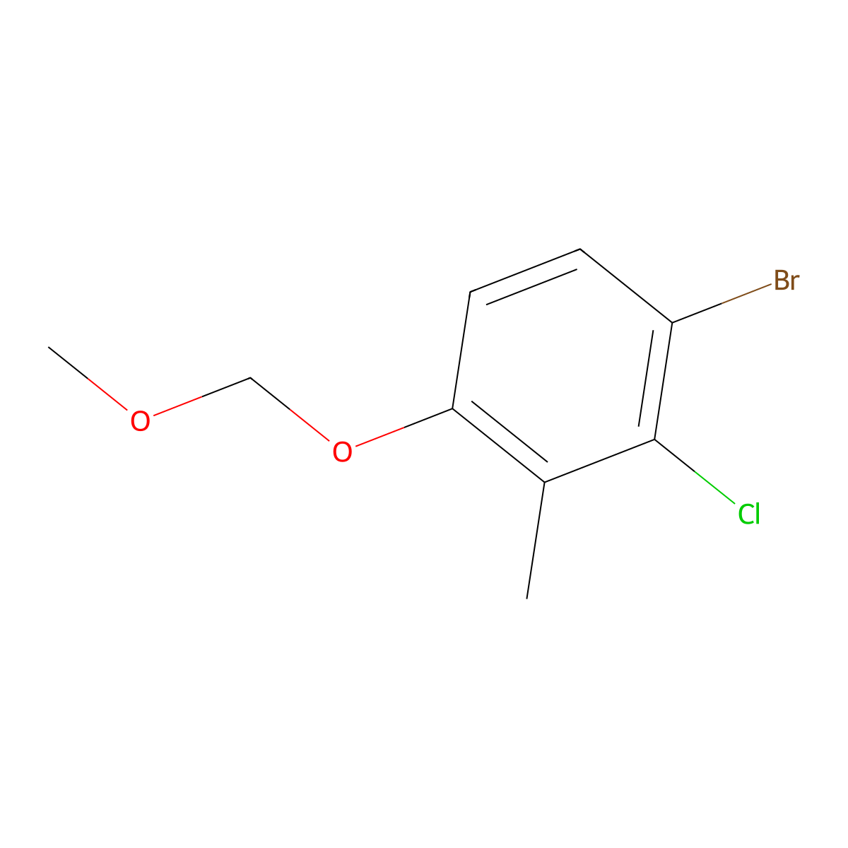 1-Bromo-2-chloro-4-(methoxymethoxy)-3-methylbenZene molecular structure, CAS 2901065-89-0