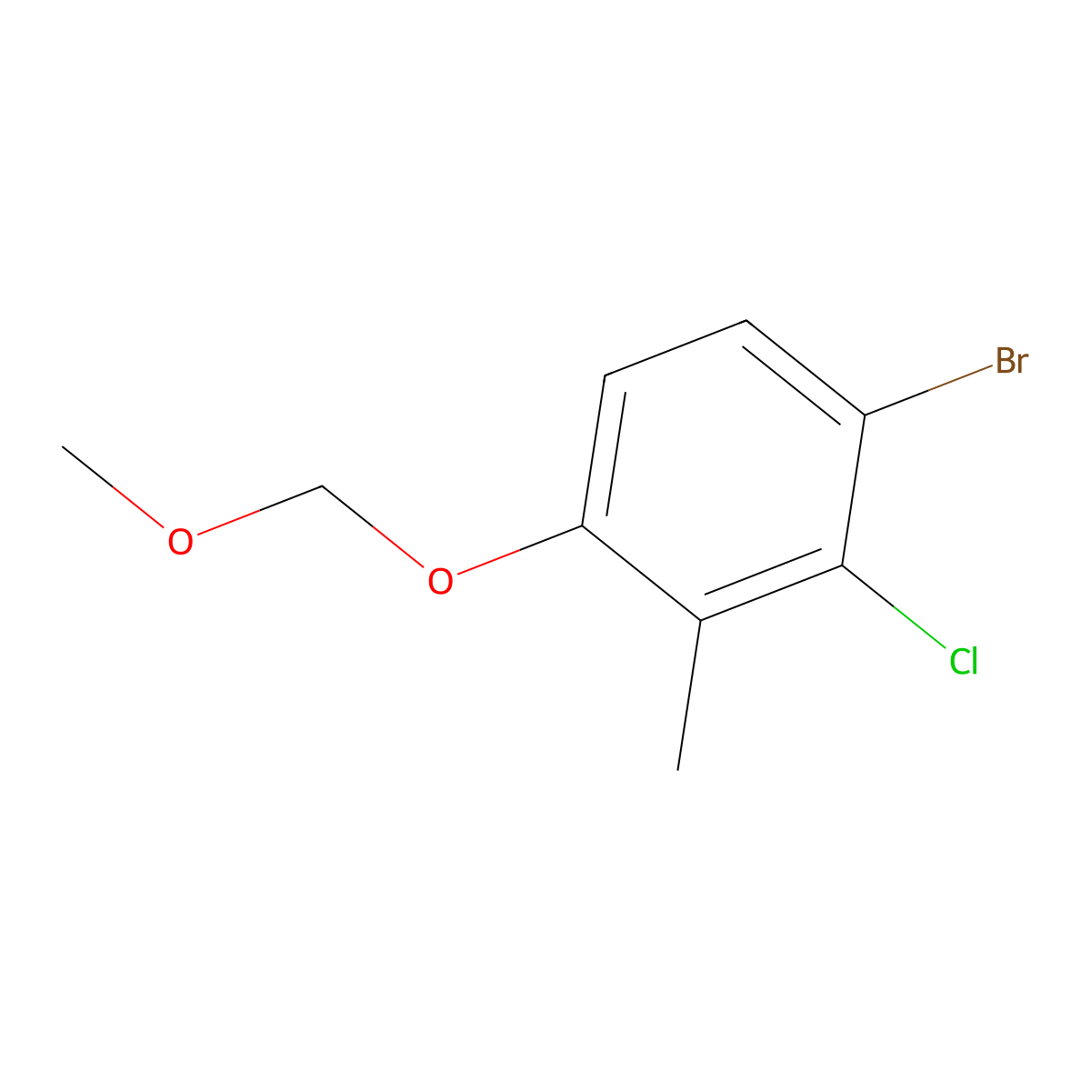 1-Bromo-2-chloro-4-(methoxymethoxy)-3-methylbenZene molecular structure, CAS 2901065-89-0