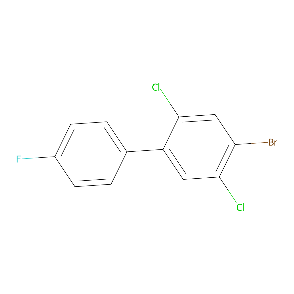 4-Bromo-2,5-dichloro-4'-fluoro-1,1'-biphenyl molecular structure, CAS 2901065-91-4