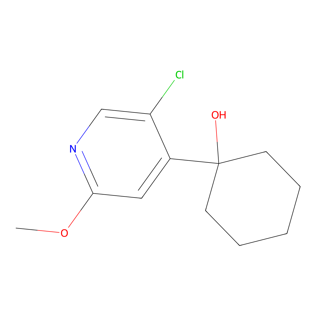 1-(5-Chloro-2-methoxypyridin-4-yl)cyclohexanol molecular structure, CAS 2901065-96-9