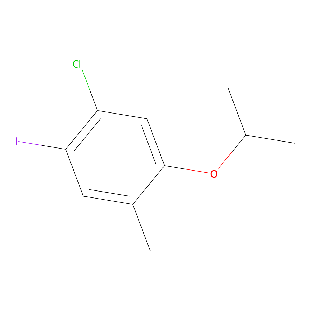 1-Chloro-2-iodo-5-isopropoxy-4-methylbenZene molecular structure, CAS 2901065-97-0