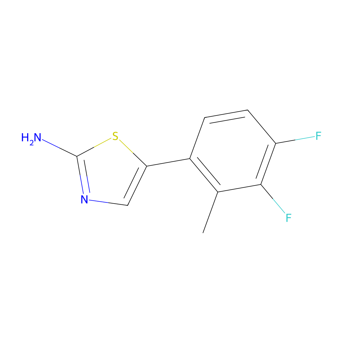 5-(3,4-Difluoro-2-methylphenyl)thiazol-2-amine molecular structure, CAS 2901065-98-1