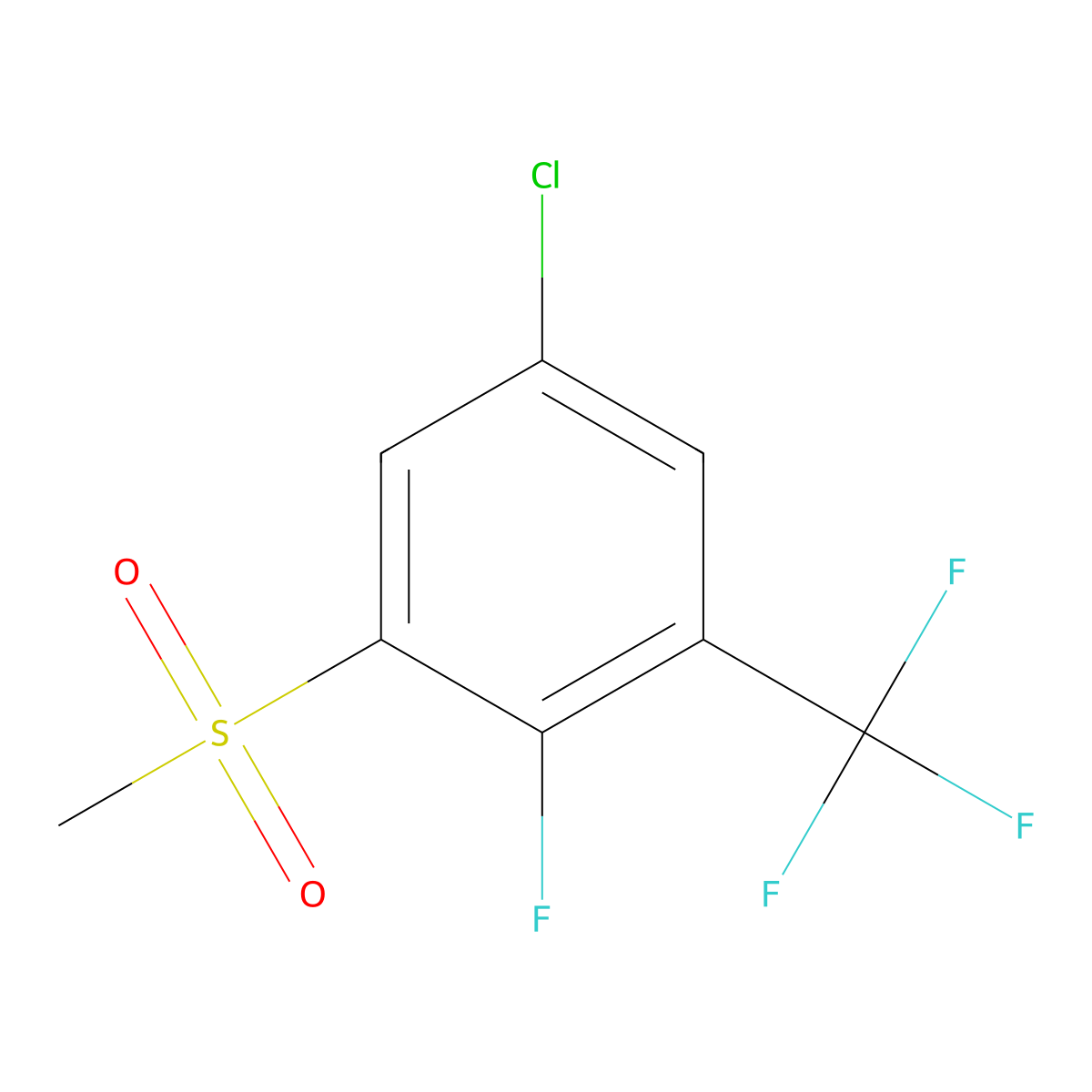 5-Chloro-2-fluoro-1-(methylsulfonyl)-3-(trifluoromethyl)benzene molecular structure, CAS 2901066-00-8