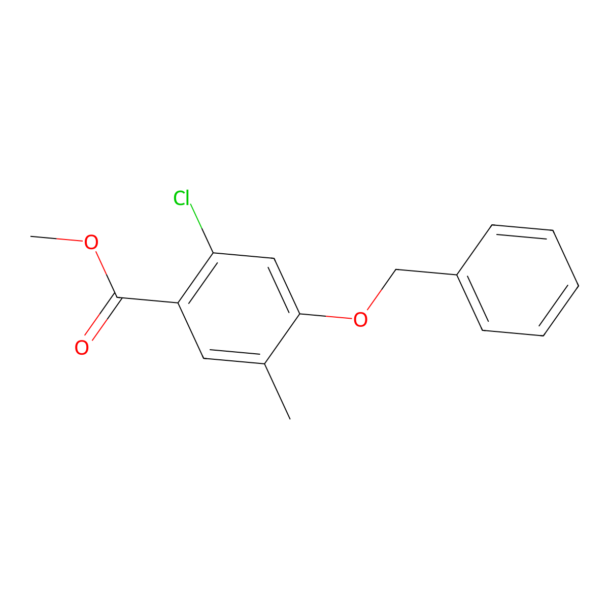 Methyl 4-(benZyloxy)-2-chloro-5-methylbenZoate molecular structure, CAS 2901066-03-1
