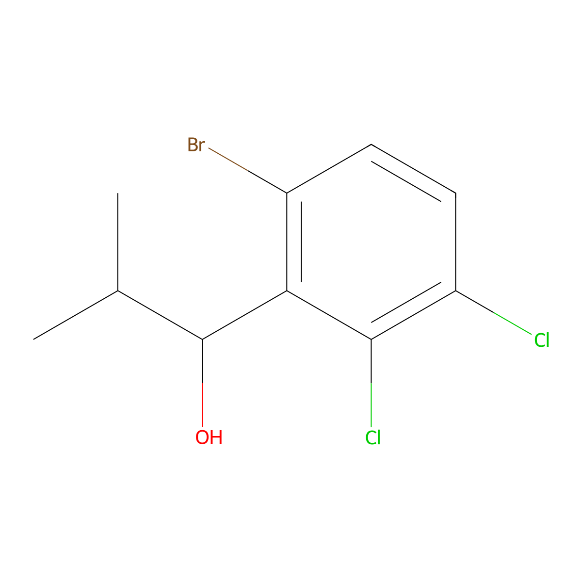 1-(6-Bromo-2,3-dichlorophenyl)-2-methylpropan-1-ol molecular structure, CAS 2901066-04-2