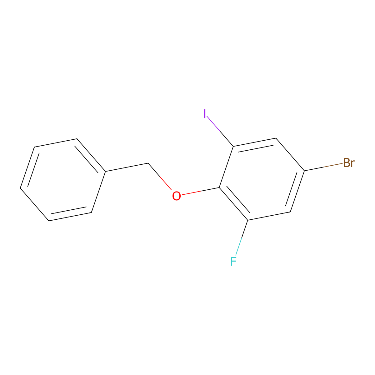 2-(BenZyloxy)-5-bromo-1-fluoro-3-iodobenZene molecular structure, CAS 2901066-09-7