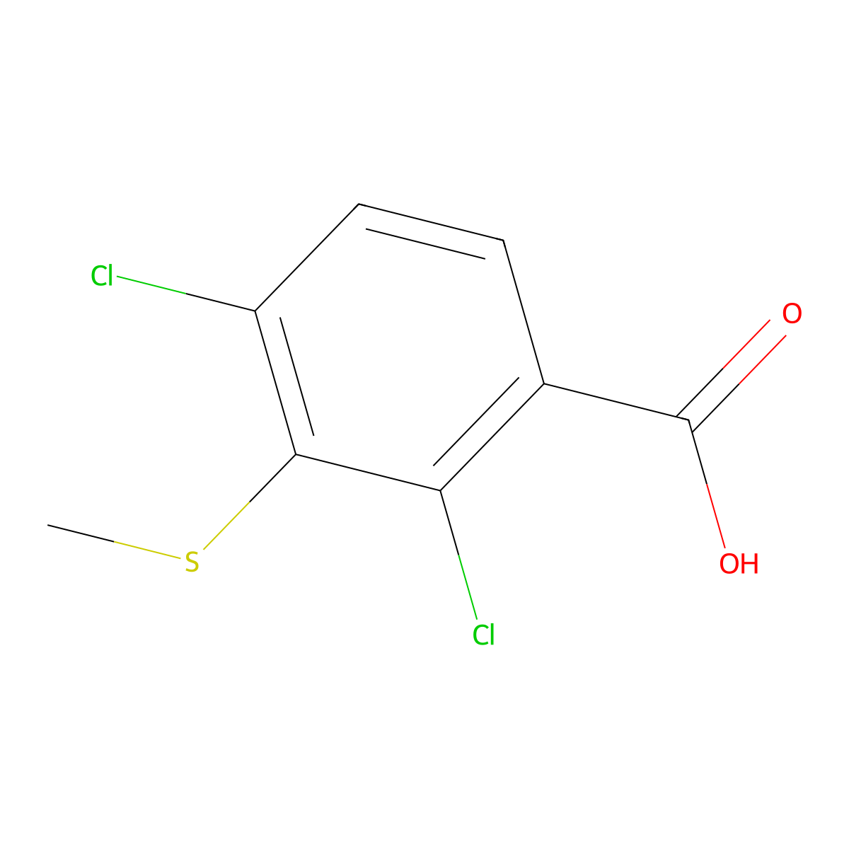 2,4-Dichloro-3-(methylthio)benZoic acid molecular structure, CAS 2901066-10-0