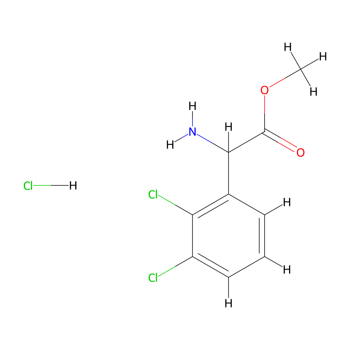 Methyl 2-amino-2-(2,3-dichlorophenyl)acetate hydrochloride molecular structure, CAS 2901066-13-3
