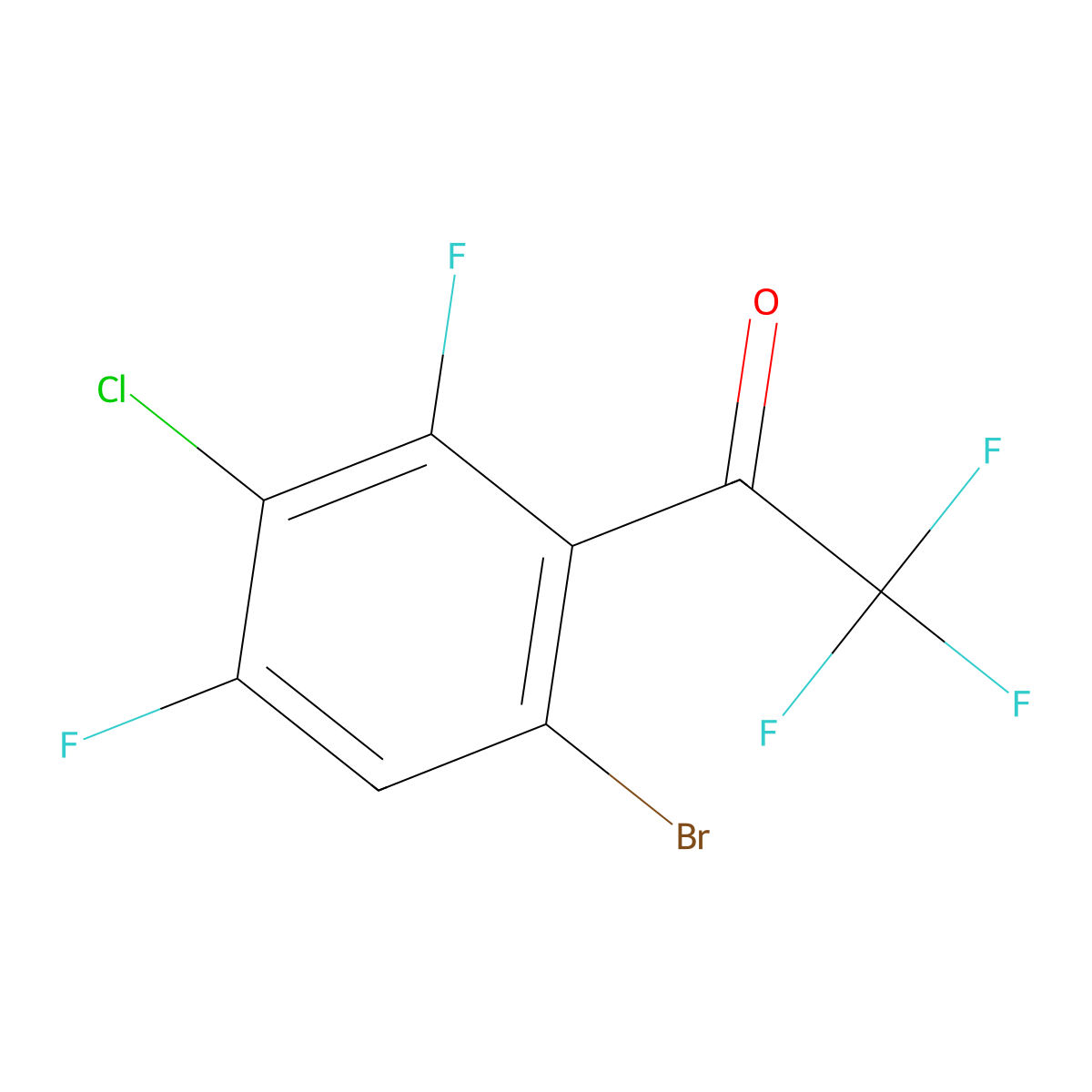 1-(6-Bromo-3-chloro-2,4-difluorophenyl)-2,2,2-trifluoroethanone molecular structure, CAS 2901066-16-6