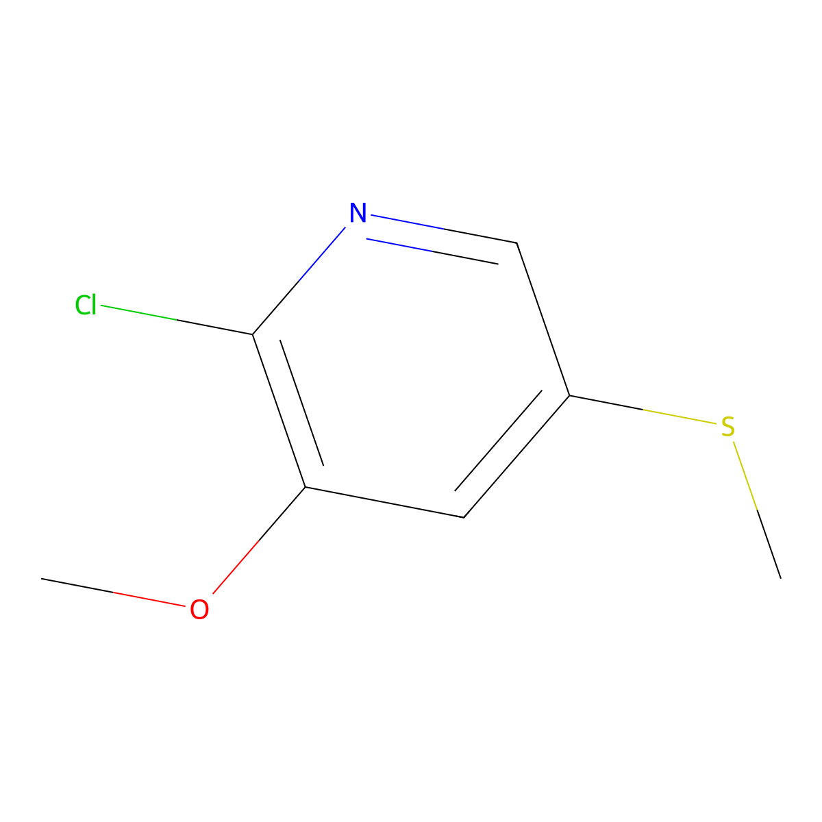 2-Chloro-3-methoxy-5-(methylthio)pyridine molecular structure, CAS 2901066-22-4