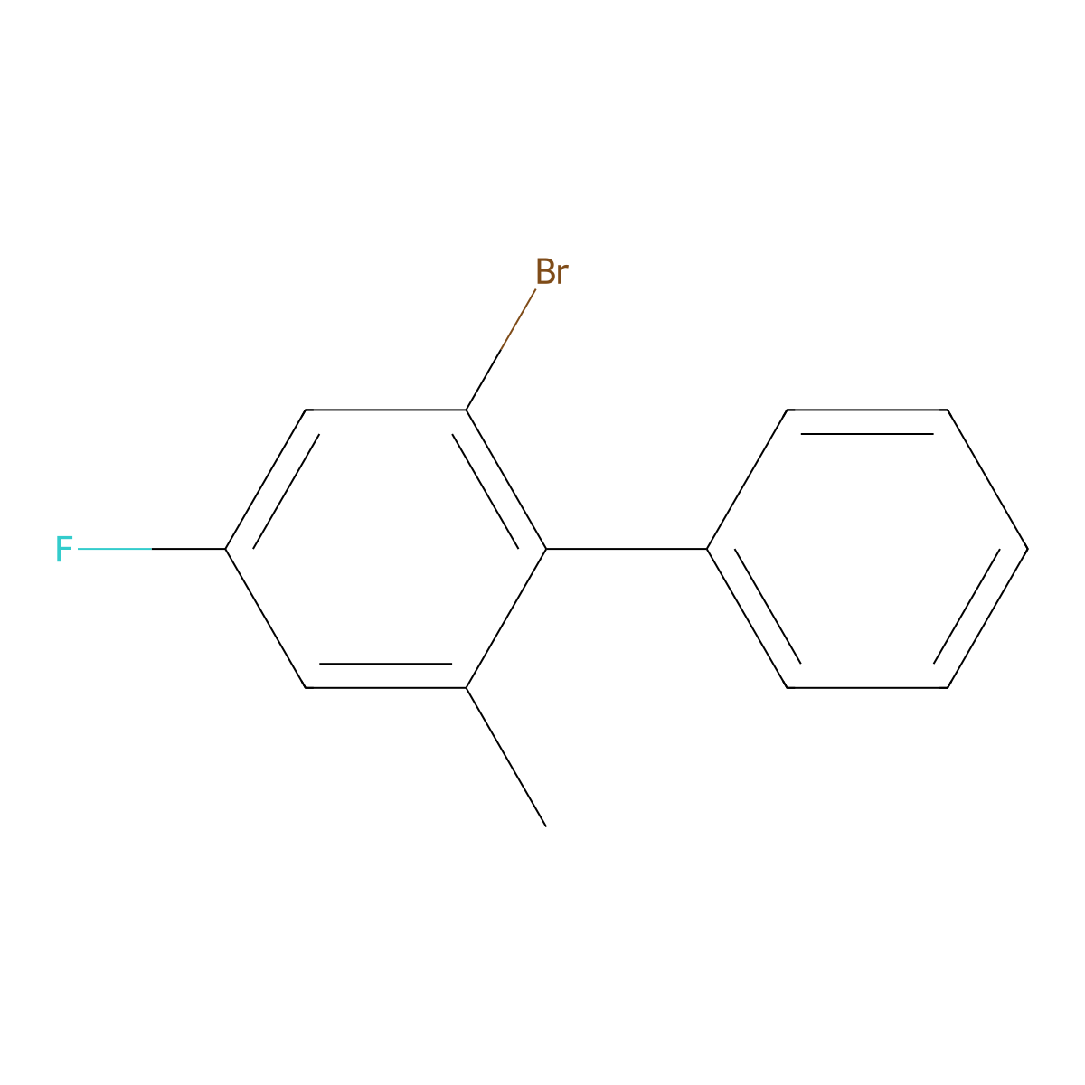 2-Bromo-4-fluoro-6-methyl-1,1'-biphenyl molecular structure, CAS 2901066-24-6