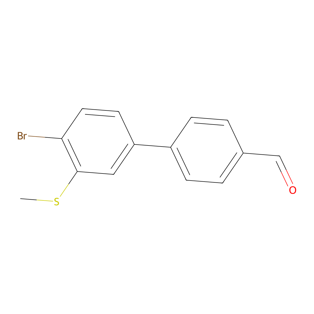 4'-Bromo-3'-(methylthio)-[1,1'-biphenyl]-4-carbaldehyde molecular structure, CAS 2901066-31-5