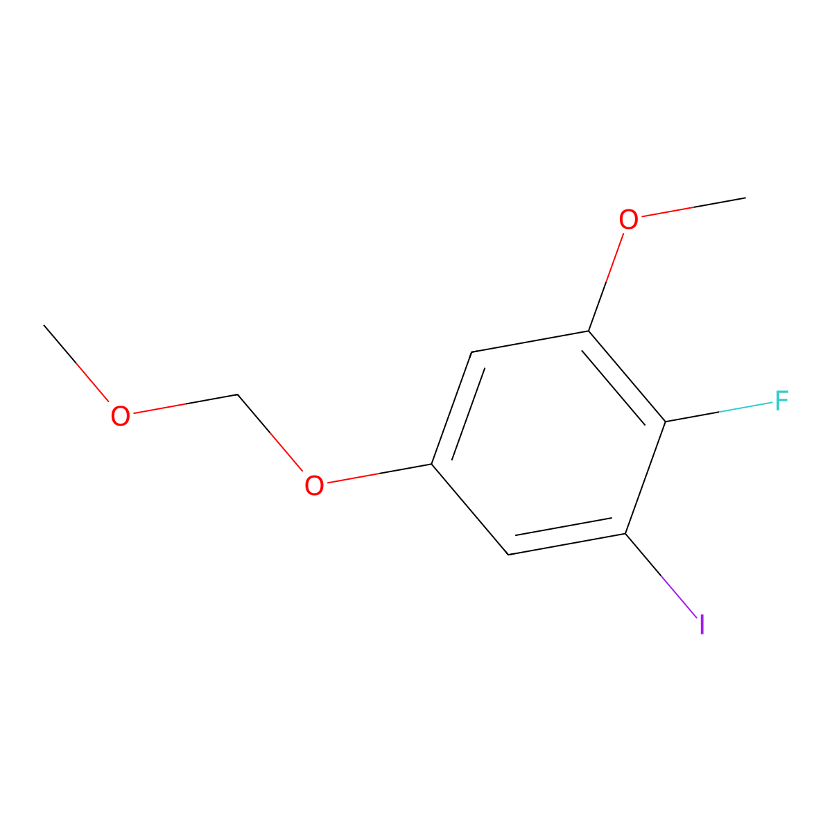2-Fluoro-1-iodo-3-methoxy-5-(methoxymethoxy)benZene molecular structure, CAS 2901066-33-7