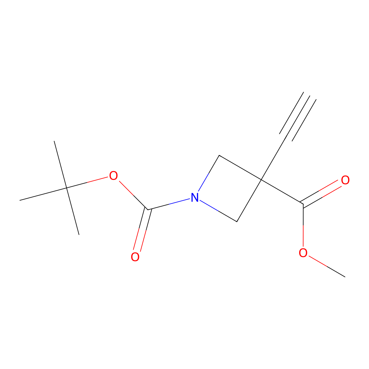 1-Tert-butyl 3-methyl 3-ethynylazetidine-1,3-dicarboxylate molecular structure, CAS 2901066-35-9