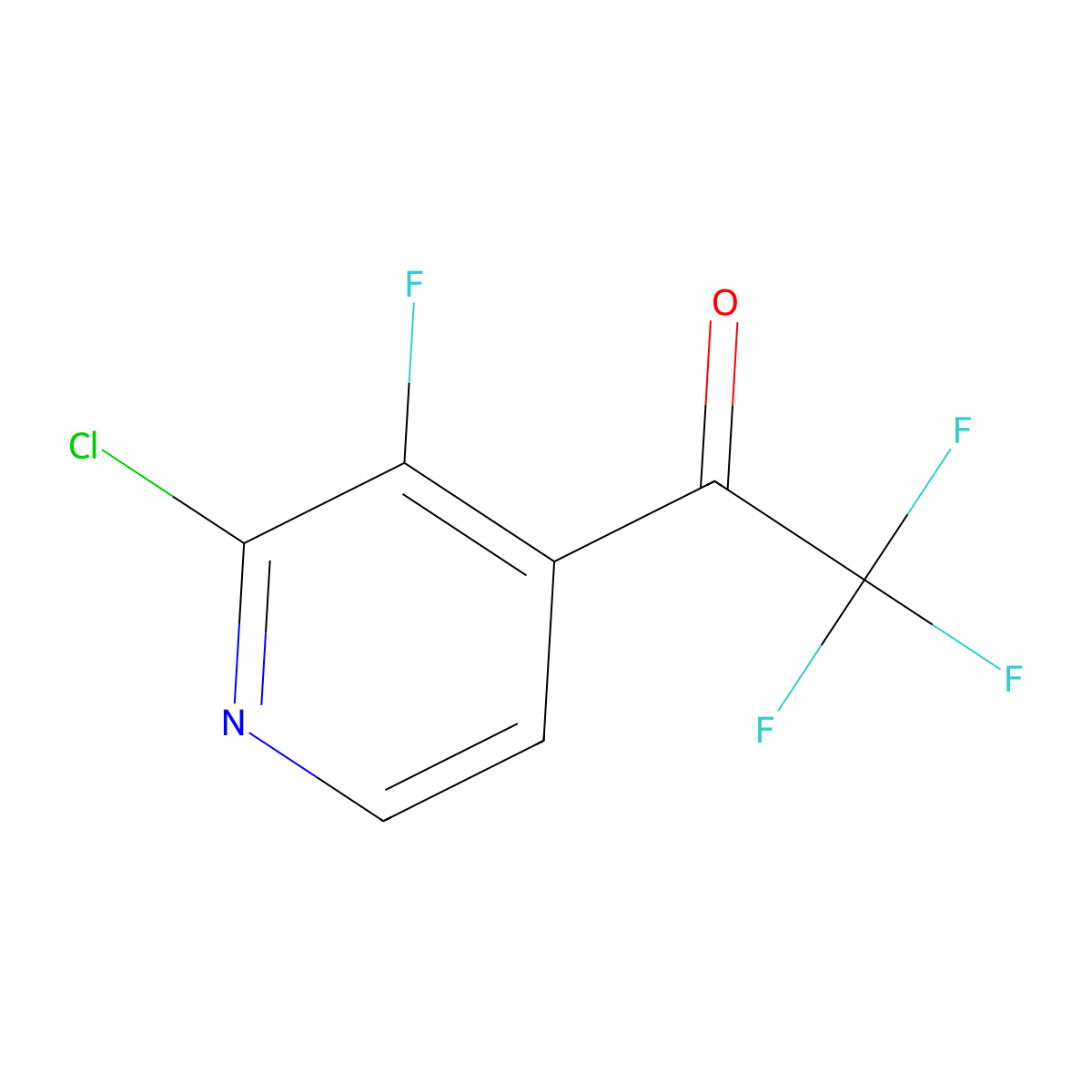 1-(2-Chloro-3-fluoropyridin-4-yl)-2,2,2-trifluoroethanone molecular structure, CAS 2901066-37-1