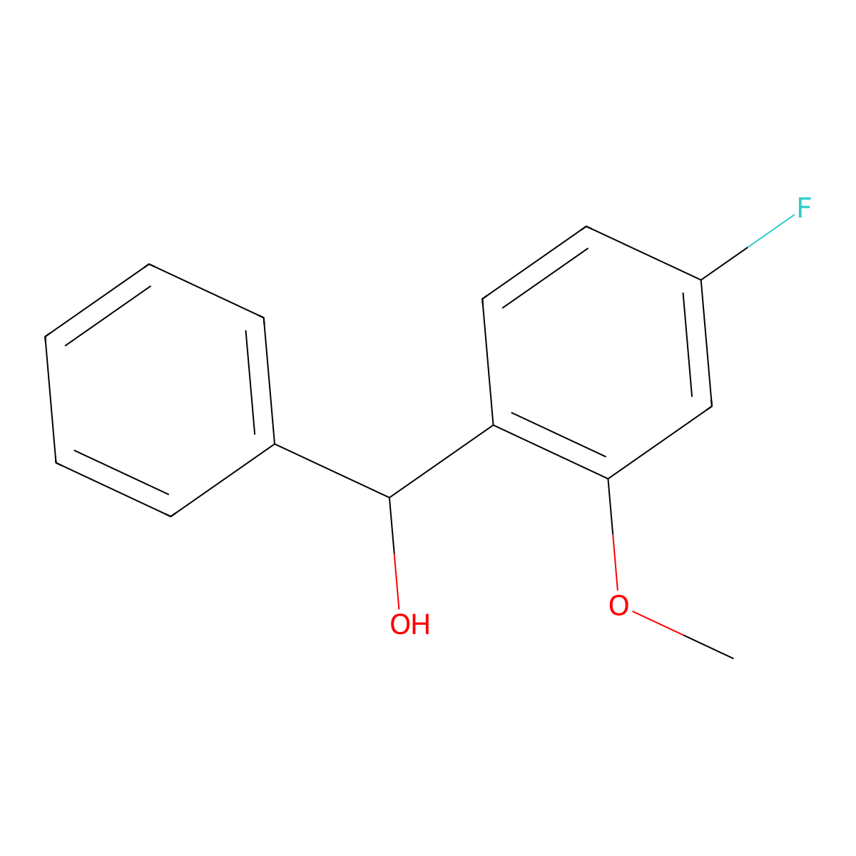 (4-Fluoro-2-methoxyphenyl)(phenyl)methanol molecular structure, CAS 2901066-38-2